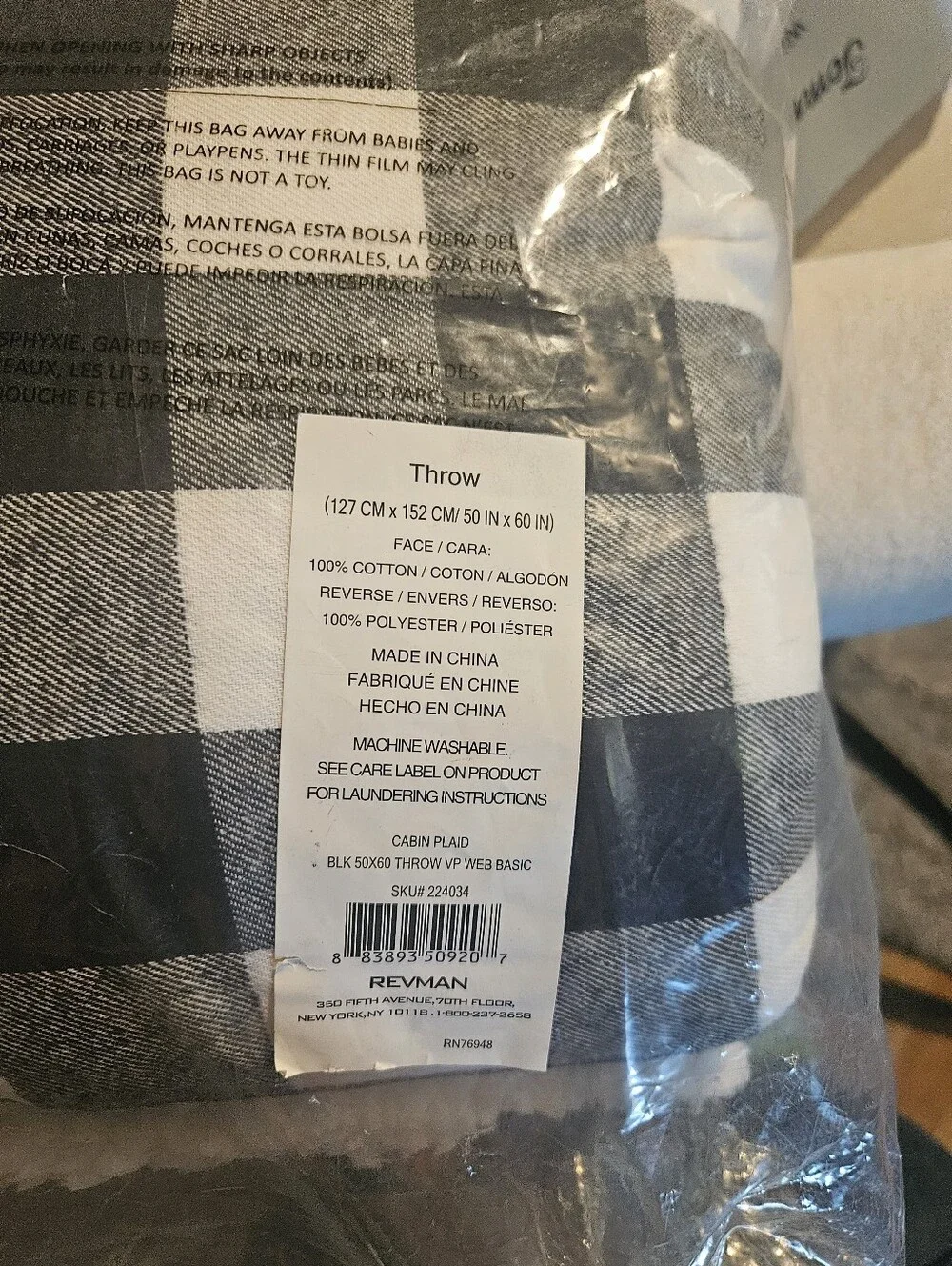 Eddie Bauer Flannel Cotton With Faux Shearling Reverse Throw Blanket (50X60 Inch